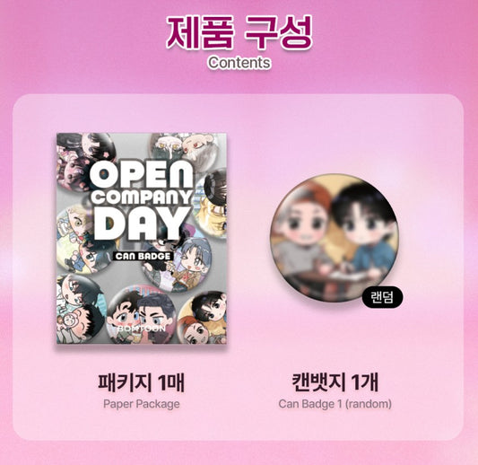 Open Company Day : CAN BADGE - BOMTOON Ver.