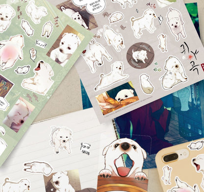 'The Ghost's Nocturne' : Puppy Sticker set with Photo card
