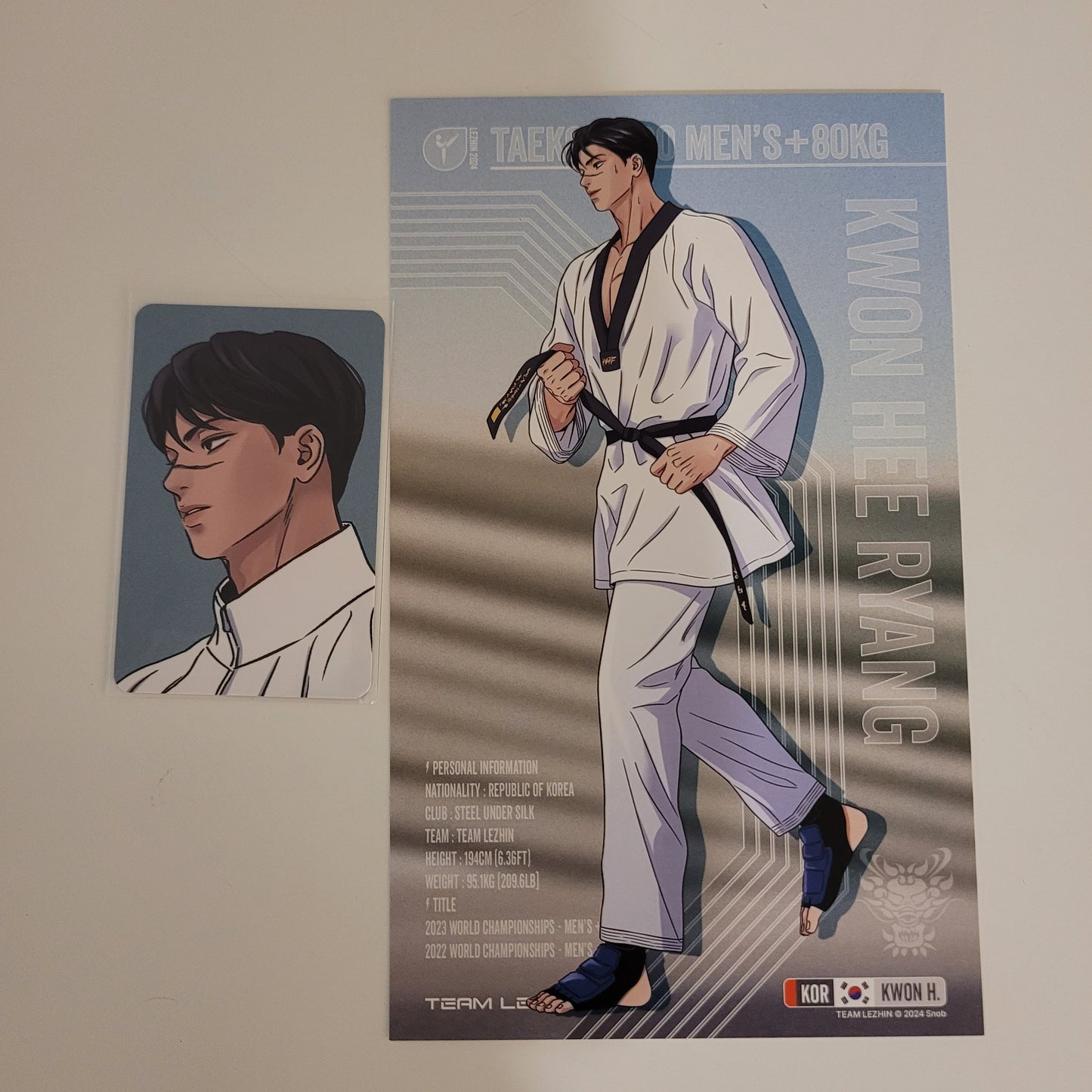 [Dent] Team Lezhin 2024 Season's Greetings : Steel Under Silk KWON HEE RYANG photo card and postcard