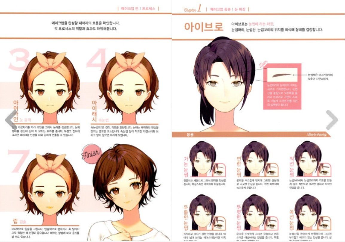 Make Up Book For Girl Drawing. Girl Draw Guide Book