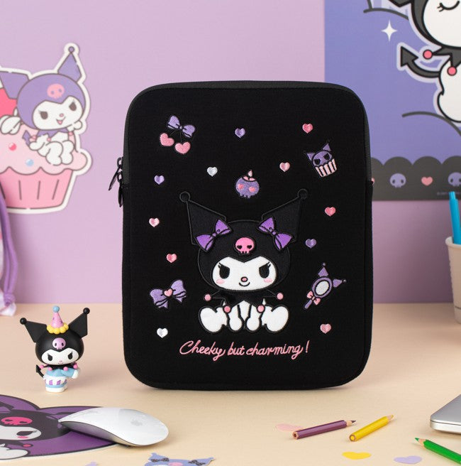 Sanrio Character Kuromi 11 Inch Gadget Soft Pouch Tablet PC Case B5 Size  New