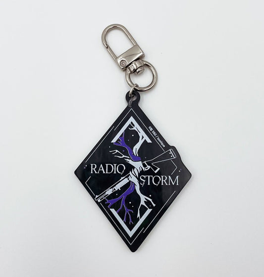'Radio Storm' Acrylic Nacre Logo Keyring