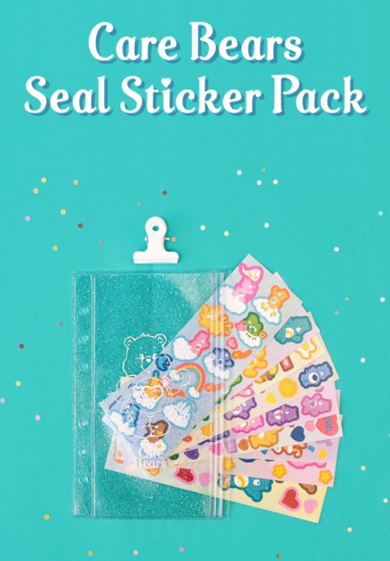Care Bears Seal Sticker Pack, Care Bears Zipper bag, Care Bears Stickers 9 Types