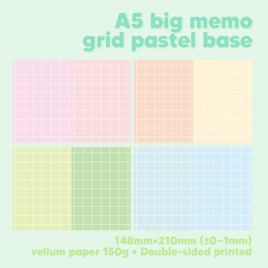 something;beloved A5(148 x 210 mm) Big Memo Grid Pastel Base