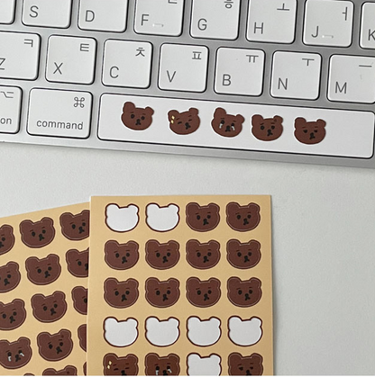 MAZZZZY emotion bear sticker (brownie/muffin) Removable