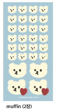 MAZZZZY emotion bear sticker (brownie/muffin) Removable