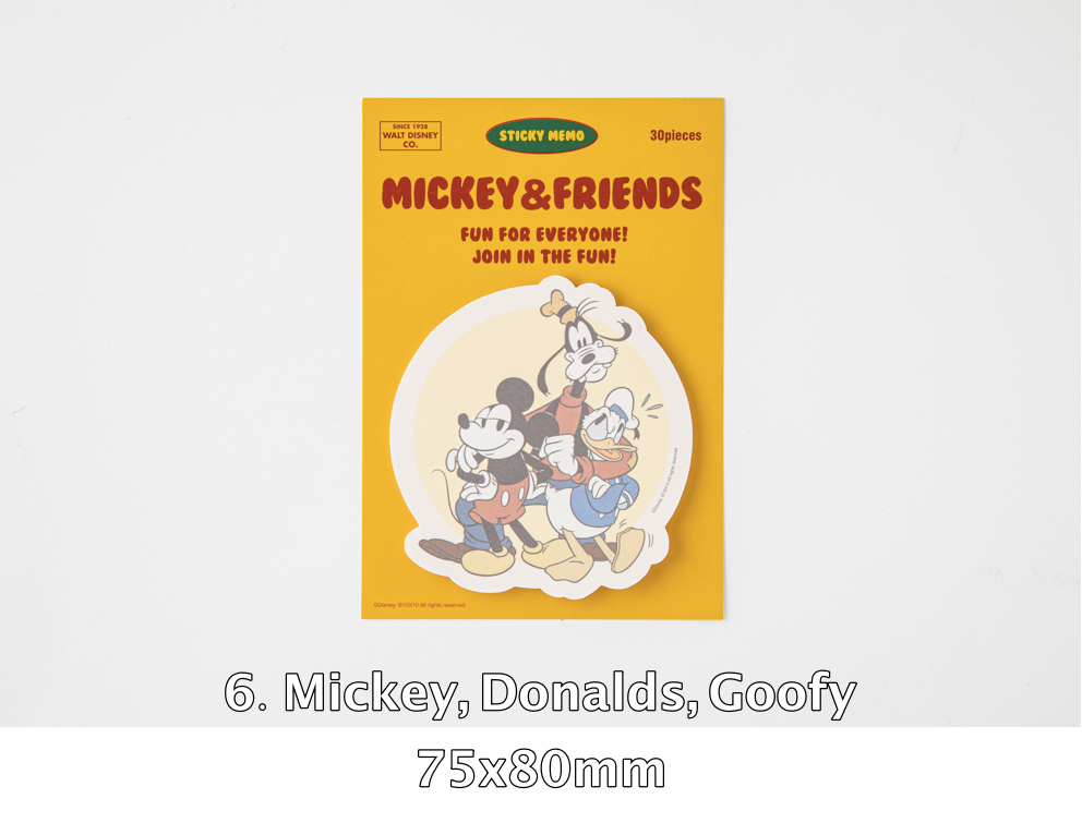 DISNEY Mickey Mouse Sticky memo pad(6 style), Sticky notes