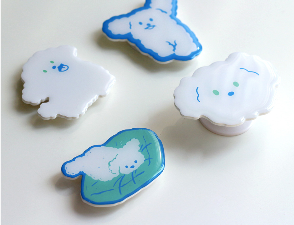 NO NOT NEVER White dog epoxy Smart Tok iphone holder