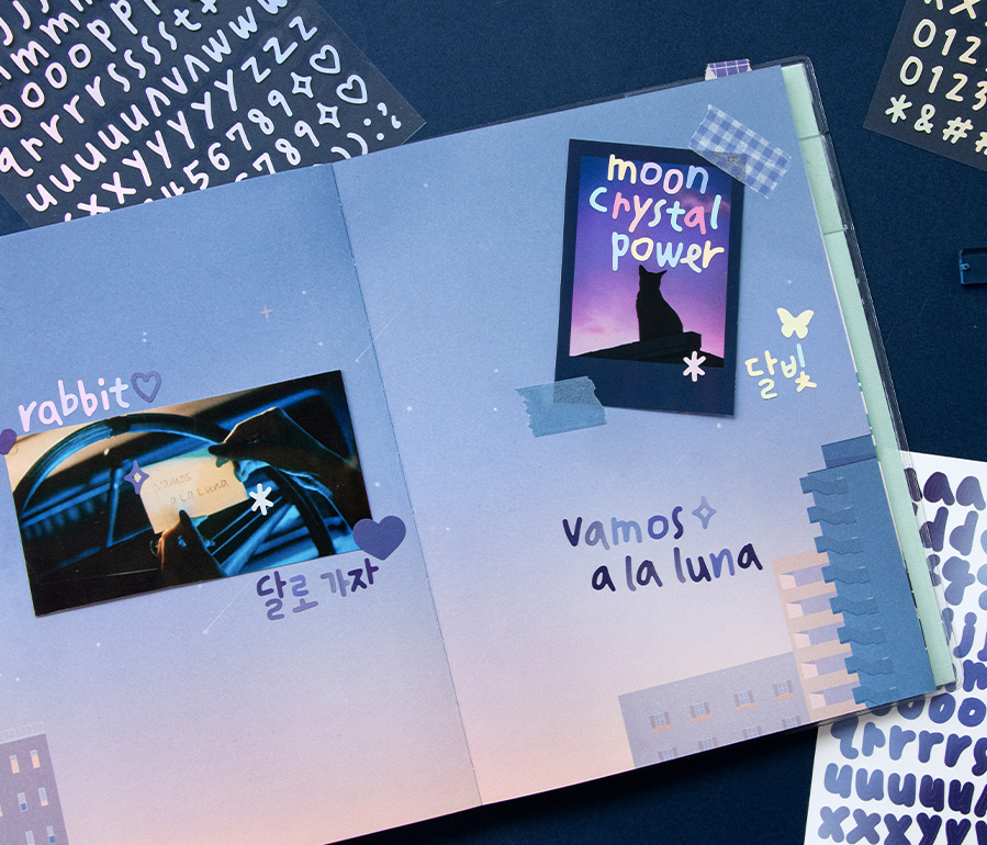 ICONIC Calligraphy Alphabet Number Sticker 10 sheets set