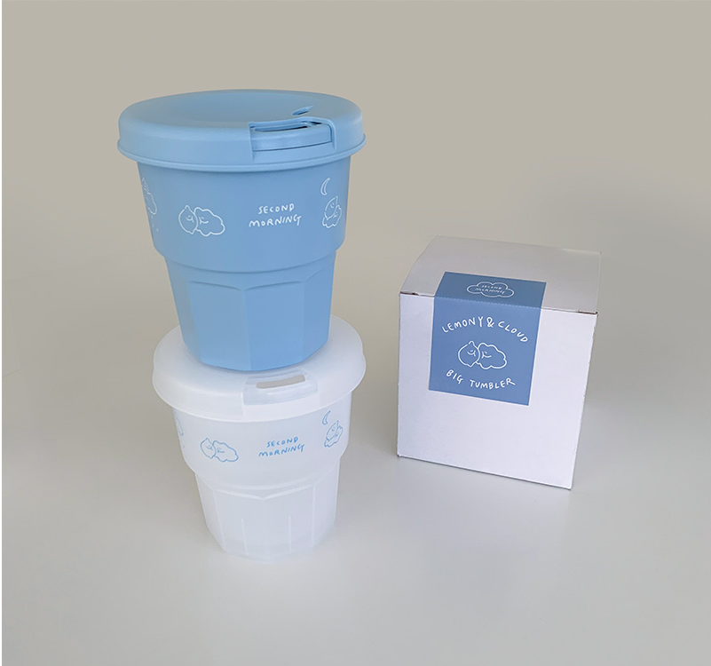 SECONDMORNING Lemony & Cloudy Tumbler cups 18oz(530ml), 2 colors
