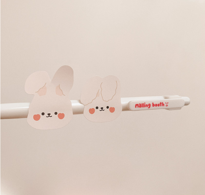 MALLING BOOTH Hato rabbit Removable Sticker