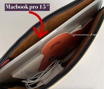 PUREUREUM DESIGN Cupid Bear 15 inch Laptop Pouch, Macbook case Sleeves, 15"