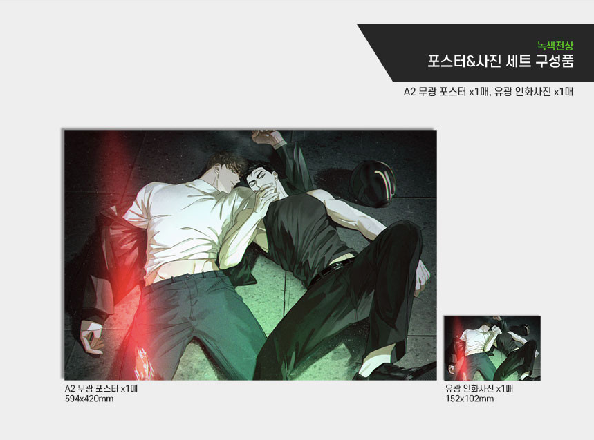 UNDER THE GREEN LIGHT Folded Poster and photo set