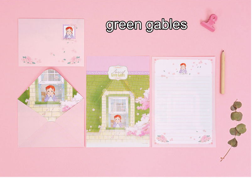 FLYING WHALES Anne of green gables letter set envelopes, 4 styles