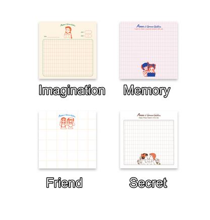 Anne of Green Gables Sticky Memo pads, 4 design