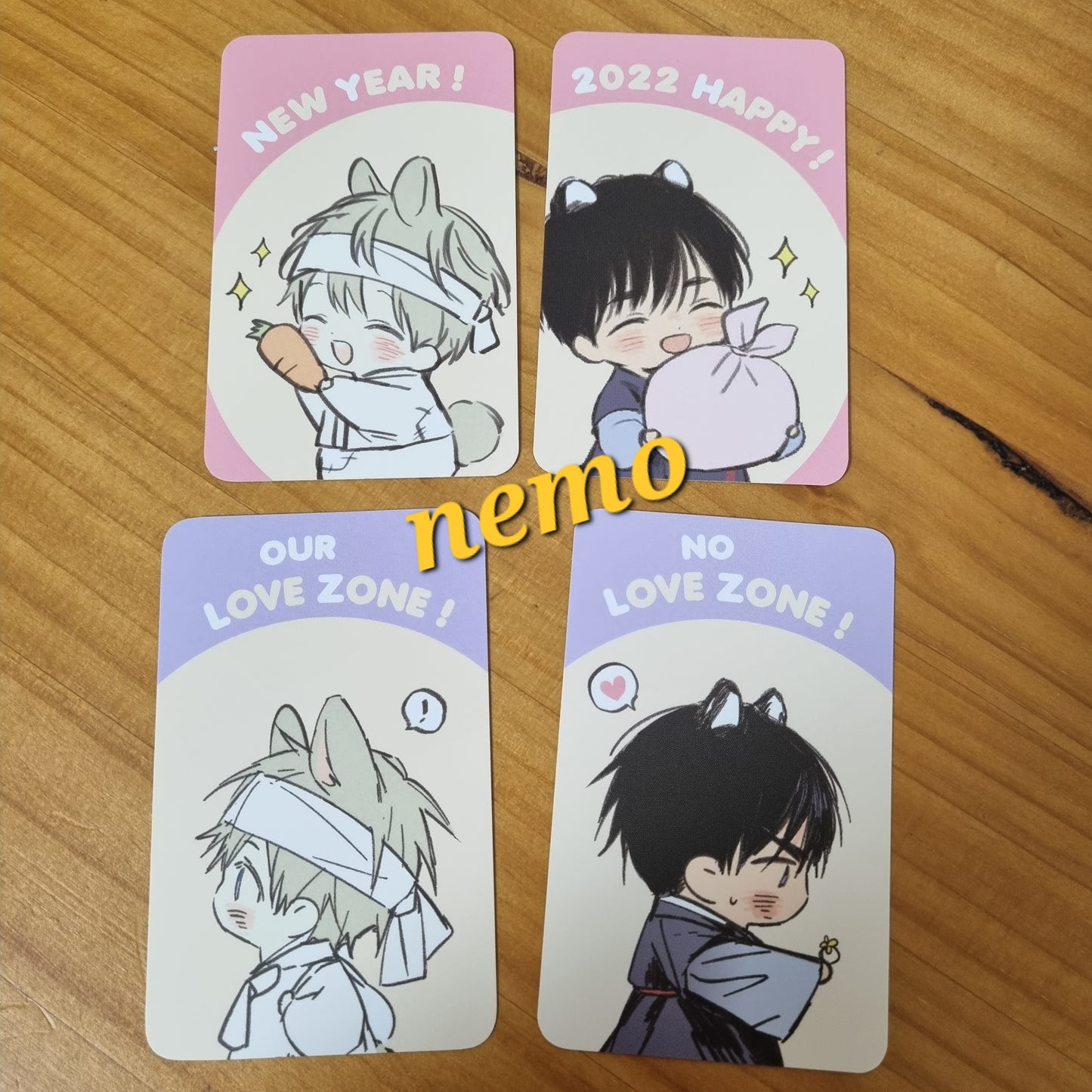 No Love Zone photo cards , 4pcs