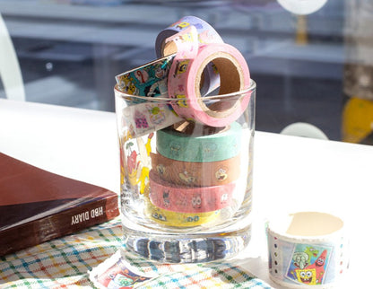 Sponge Bob Face Washi Tape, Planner, Album DIY Decorative Label for Scrapbooking, Gift Decor Wrapping