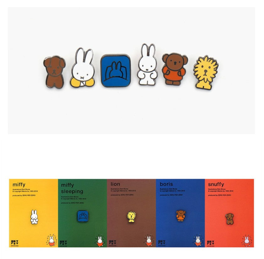 Miffy Sleeping Pin Badge, Miffy Friends Brooch, Lapel Pin, Scarf Collar Badge