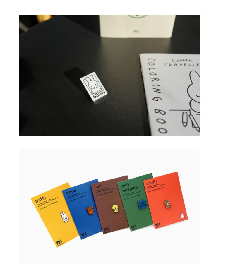 Miffy 65 years Pin Badge, Miffy Friends Brooch, Lapel Pin, Scarf Collar Badge