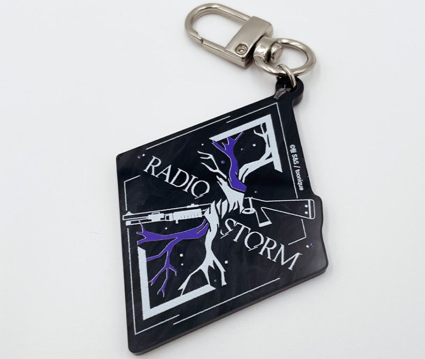 'Radio Storm' Acrylic Nacre Logo Keyring