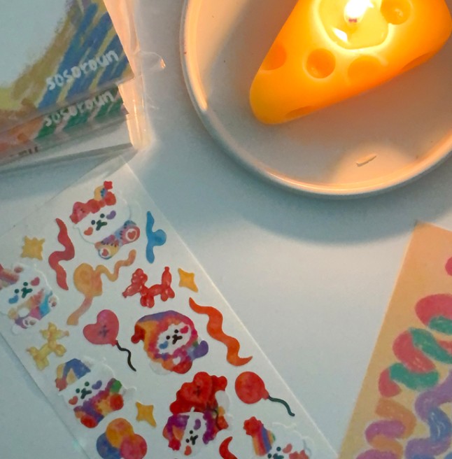 SOSOROUN Pierrot Cat Seal Sticker