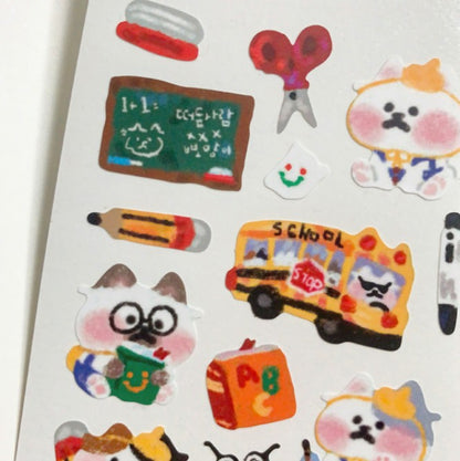 SOSOROUN School Cat Seal Sticker