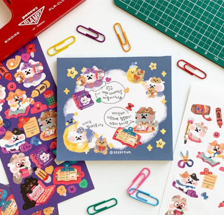 SOSOROUN Bujo Spread Cat Seal Sticker