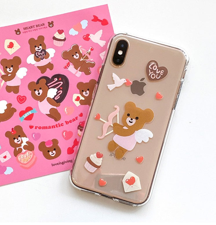 Romantic Bear sticker (2ea)