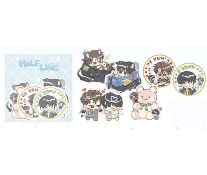 [Be On Cafe] Half Line : Removable Sticker Pack