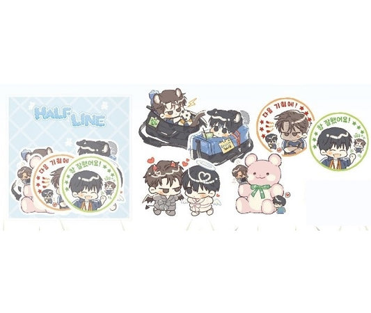 [Be On Cafe] Half Line : Removable Sticker Pack