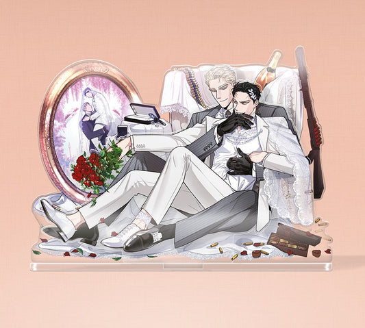 Roses and Champagne : Wedding Acrylic Stand