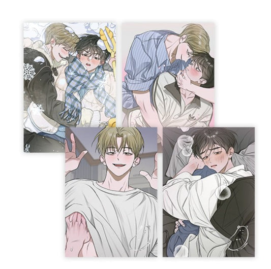 [collaboration cafe] Pond Where Flowers Fall : Illustration art board set(4p)