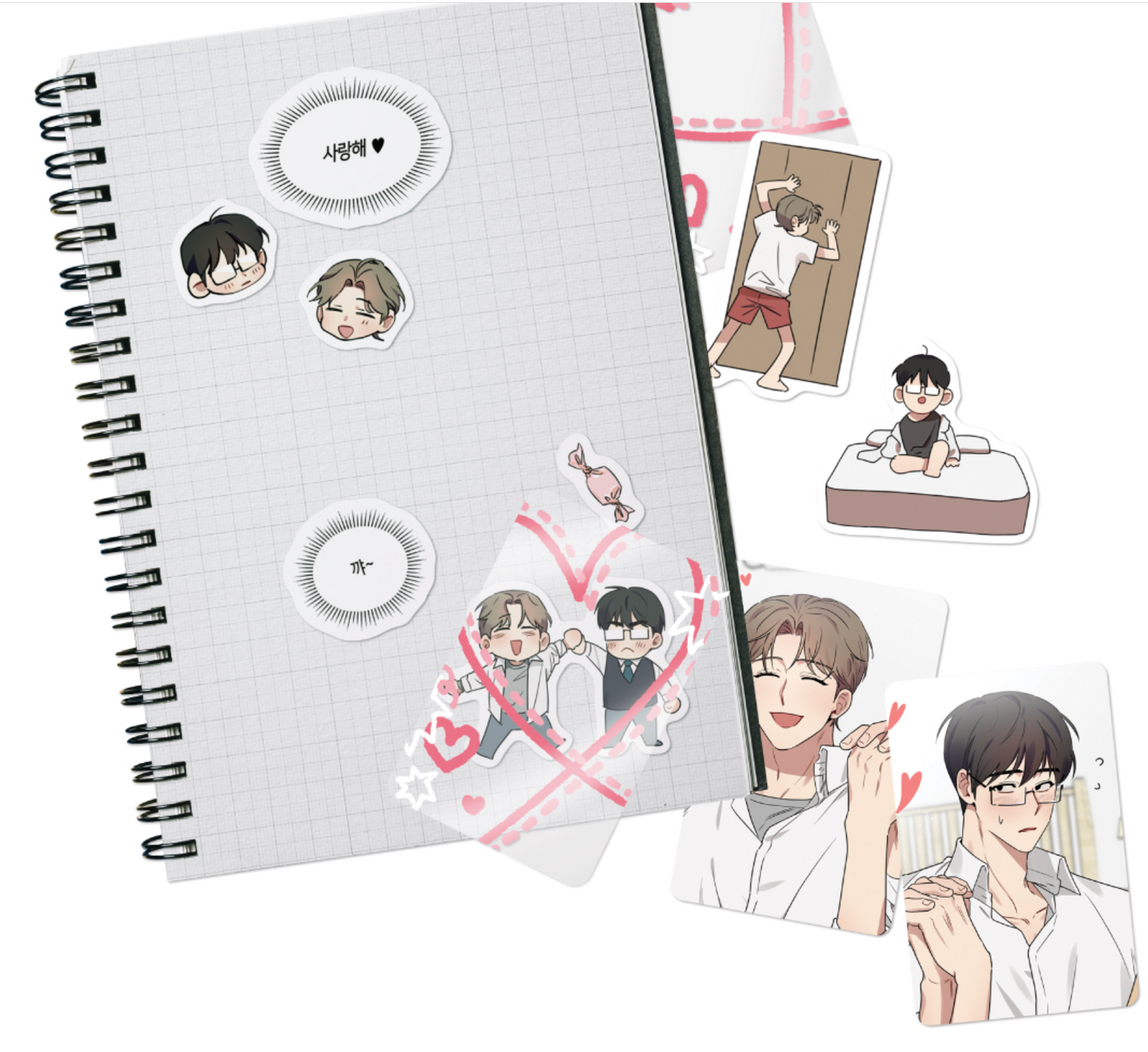 [Collaboration cafe] Tell Me You Love Me × Lucky in Love : Half cut sticker set