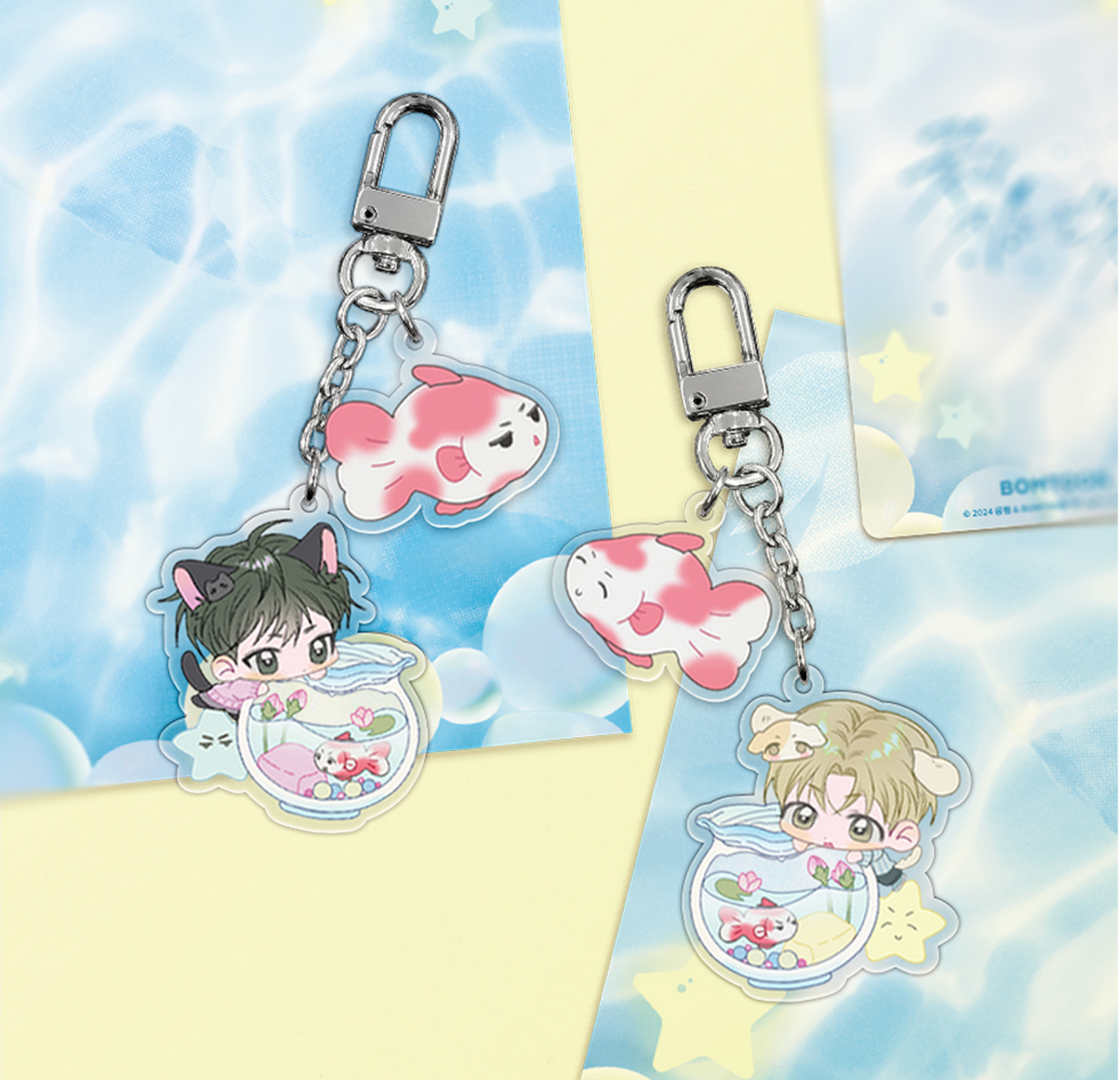 Pond Where Flowers Fall : Pond Fishbowl keyrings Set