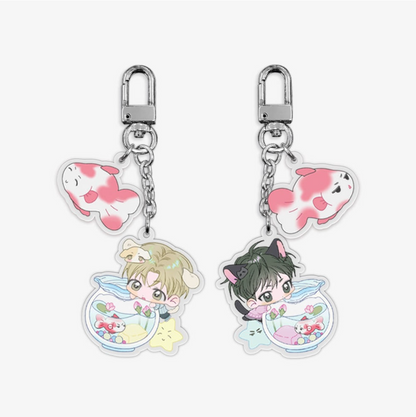Pond Where Flowers Fall : Pond Fishbowl keyrings Set