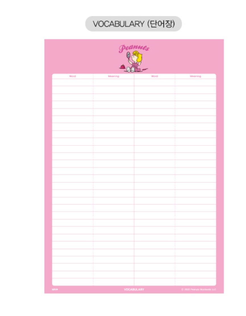 Peanuts B5 Notes Memo pad 8 Types