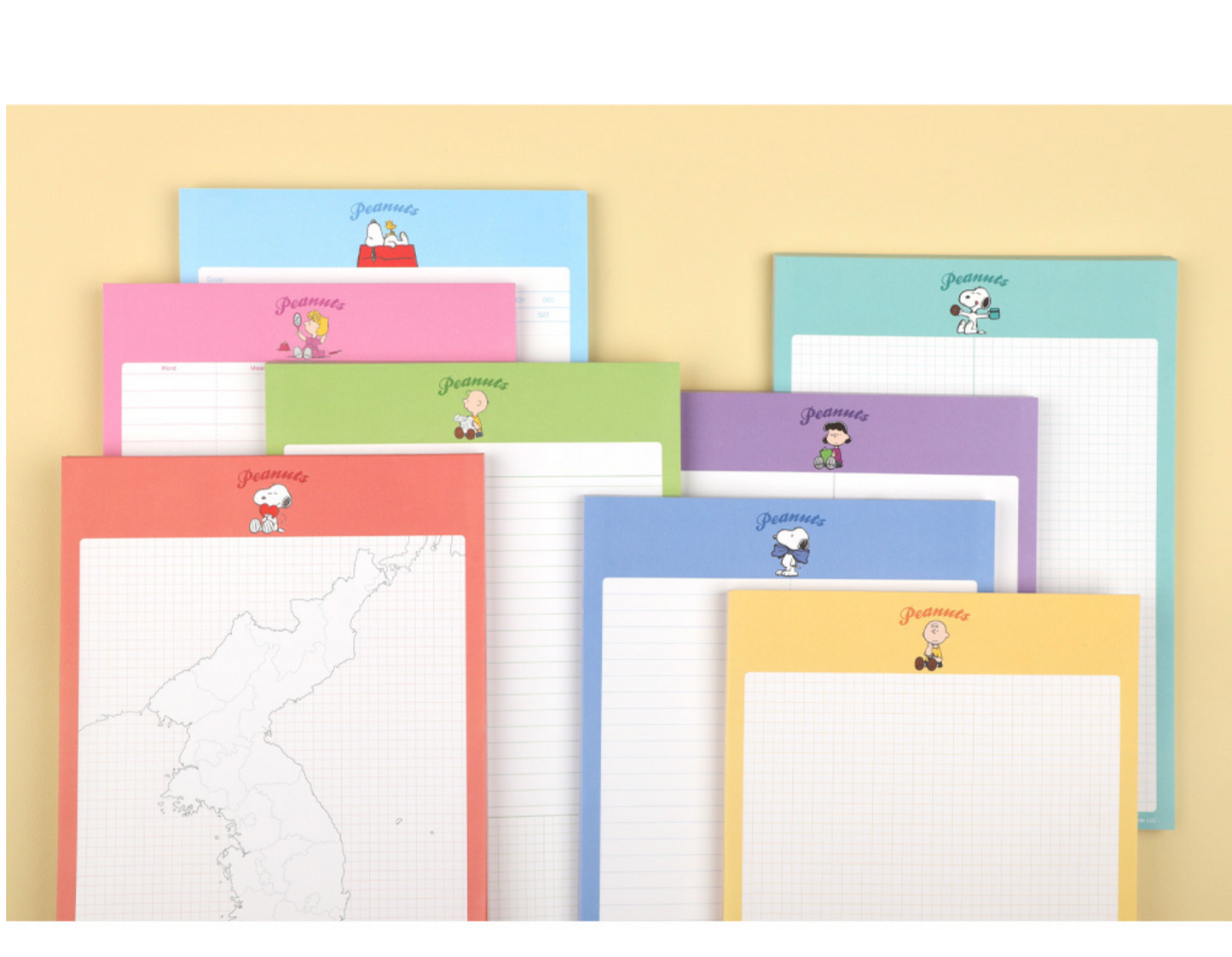 Peanuts B5 Notes Memo pad 8 Types