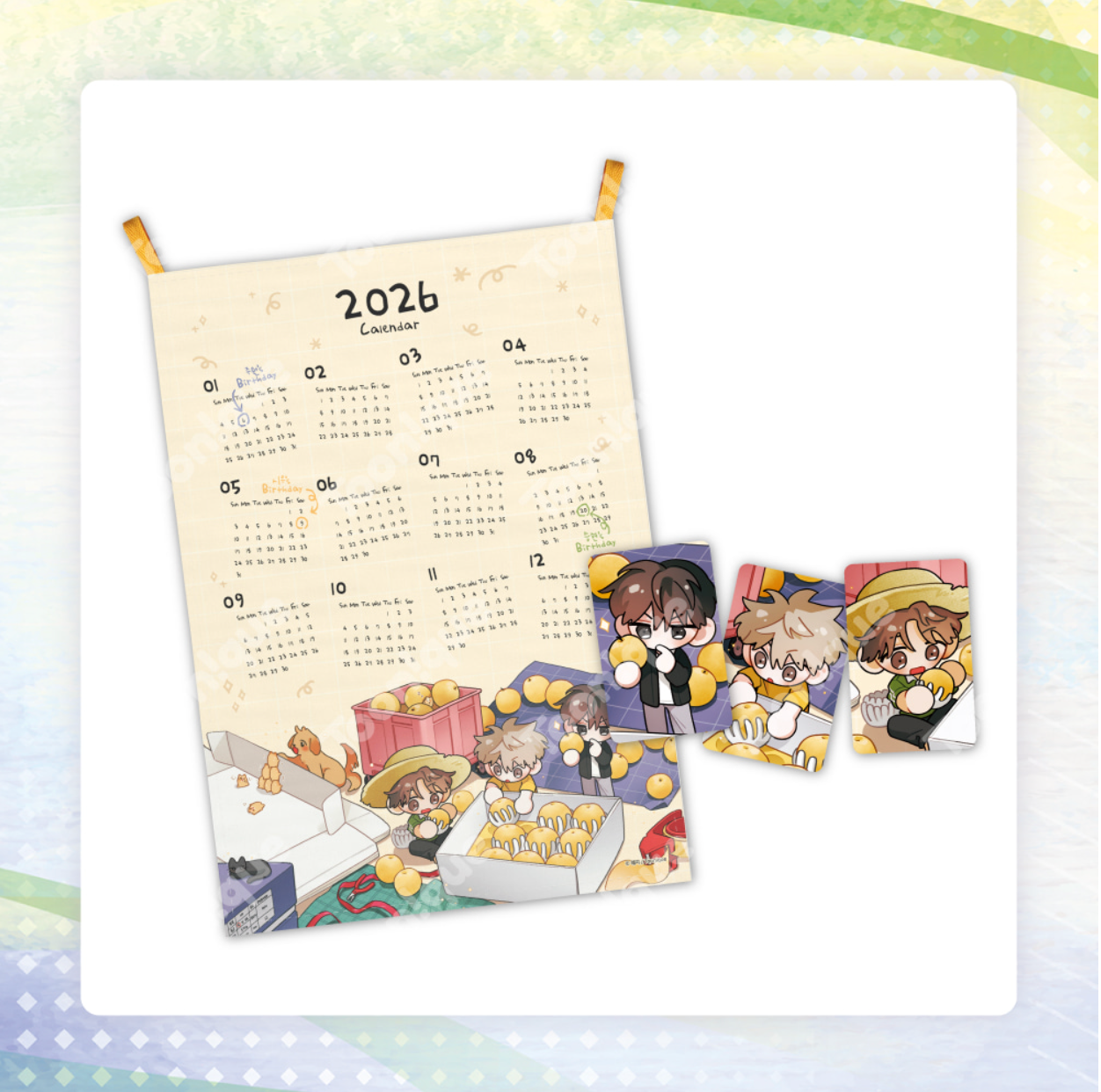 [Toonique Cafe] When Pear Blossoms Bloom : 2026 Fabric Calendar Set