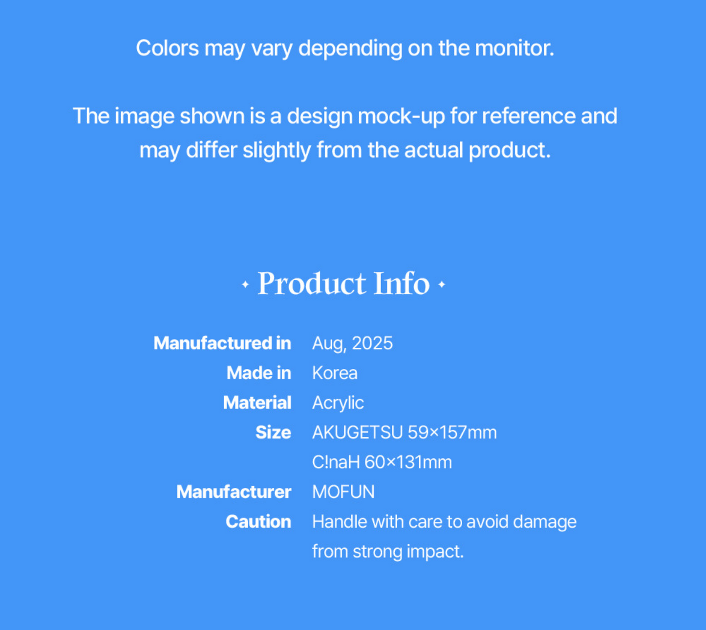 AKUGETSUxC!naH Concert [Hold the Light] : Acrylic Figure(2 Type)