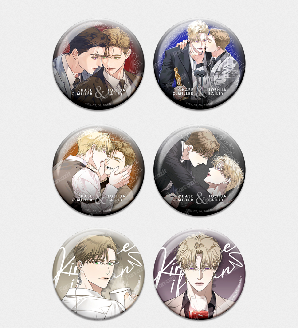 [Pre-order][Fantazit Cafe] Kiss Me If You Can : Can Badge, Pin Button(random)