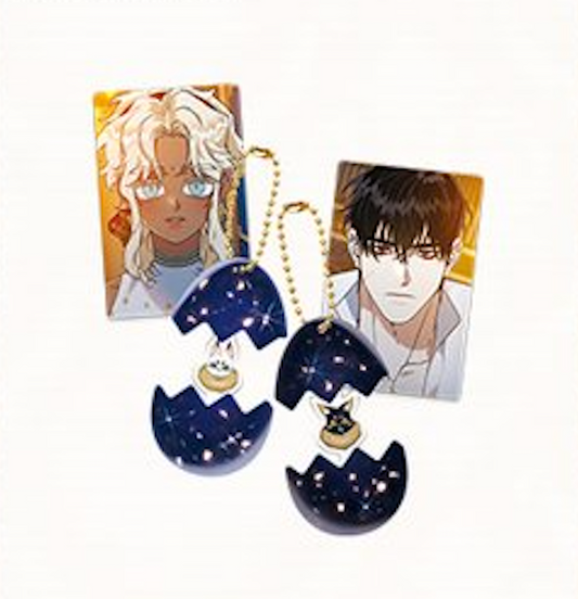 [LEBOM CAFE] Blossoms of the White Night : Egg Acrylic Keyring