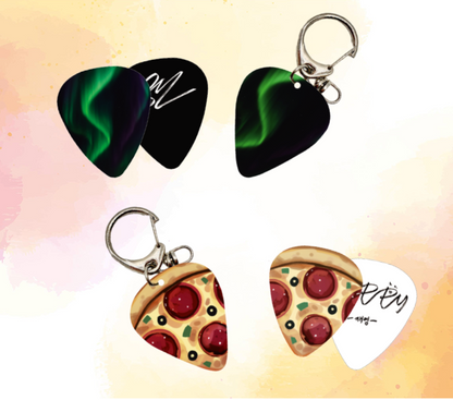 [Be On Cafe] Happy Twogether : Guitar pick + Keyring Set