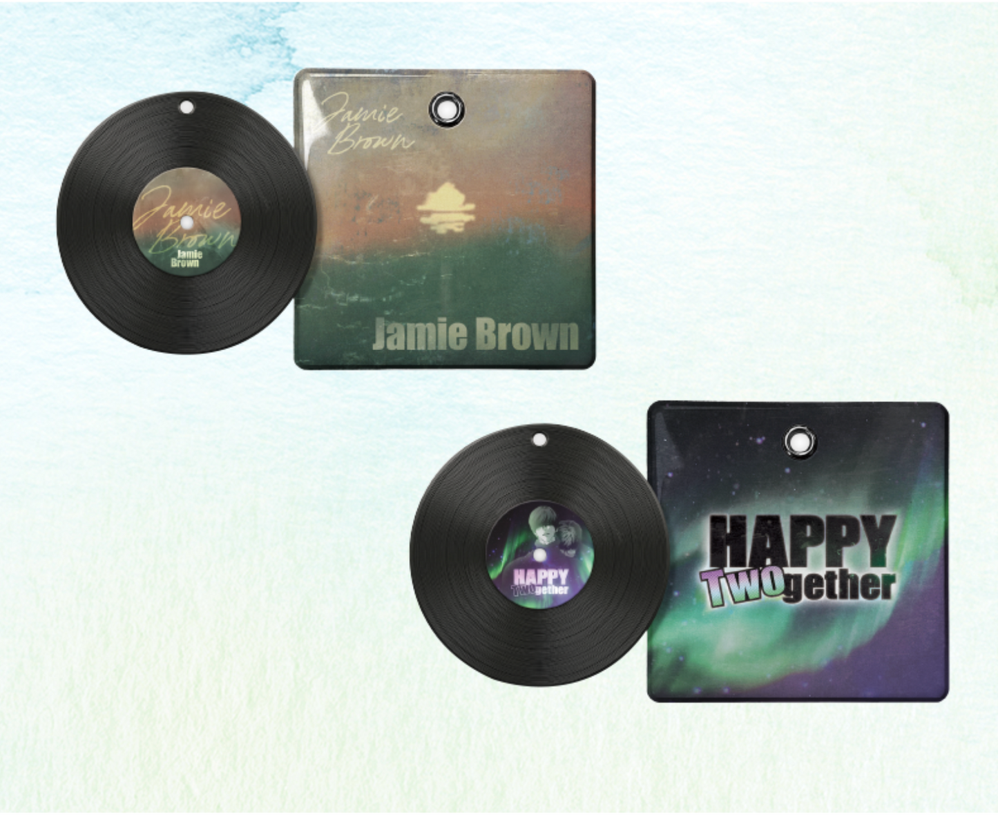 [Be On Cafe] Happy Twogether : Vinyl Record Keyring Set