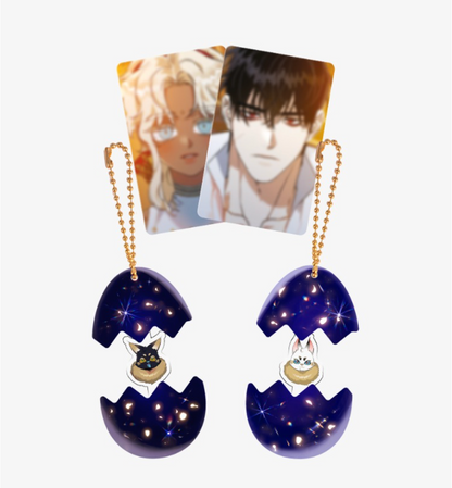 [LEBOM CAFE] Blossoms of the White Night : Egg Acrylic Keyring