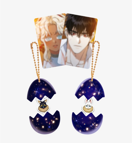 [LEBOM CAFE] Blossoms of the White Night : Egg Acrylic Keyring