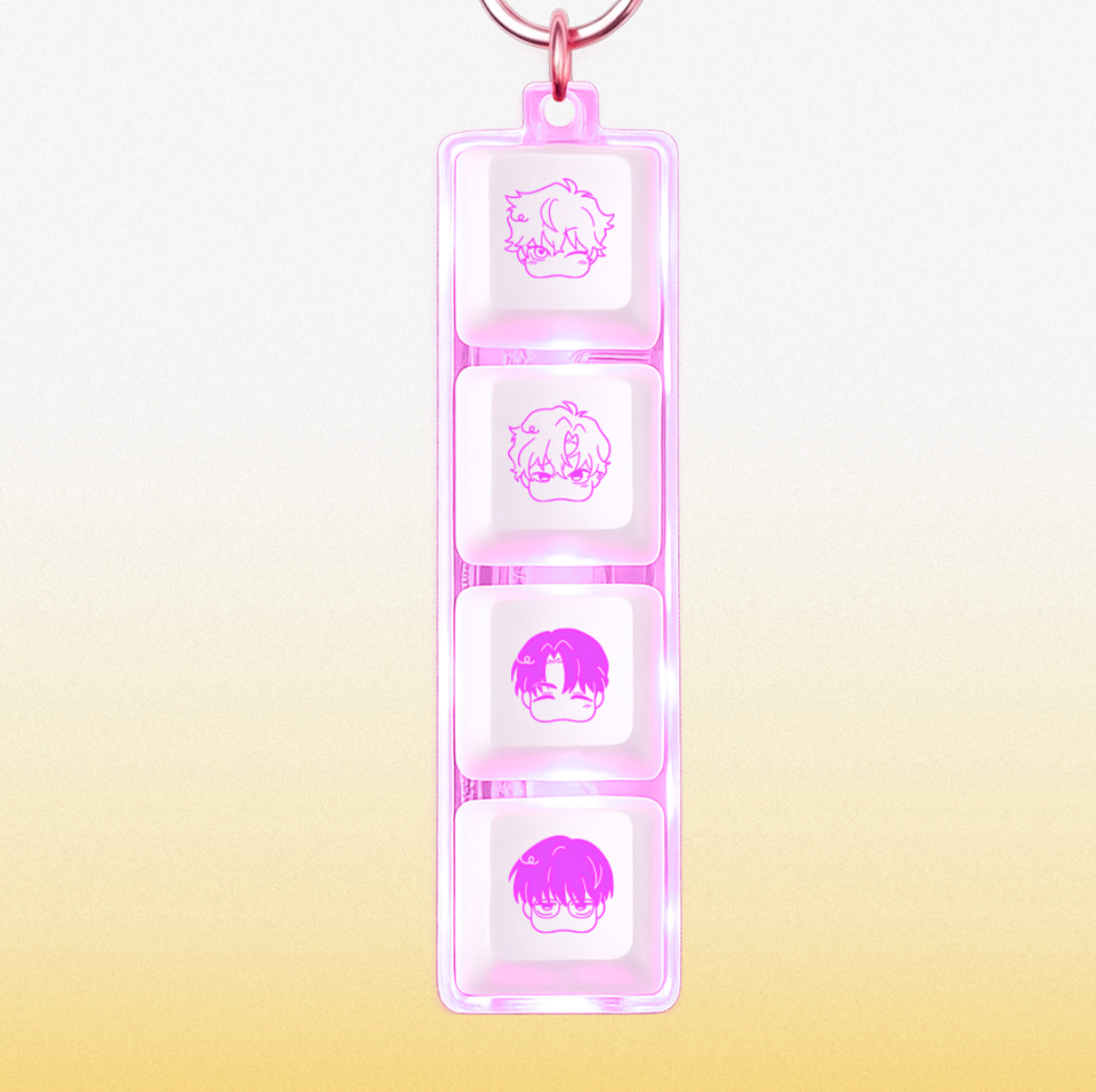 [Aniplus Cafe] One-Room TA : LED Keycap Keyring Love square Ver.