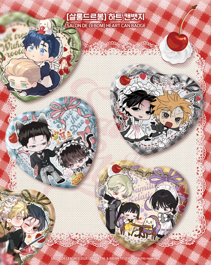 [LEBOM CAFE] Salon de Lebom(Between Apron & Gloves) : Heart Can Badge