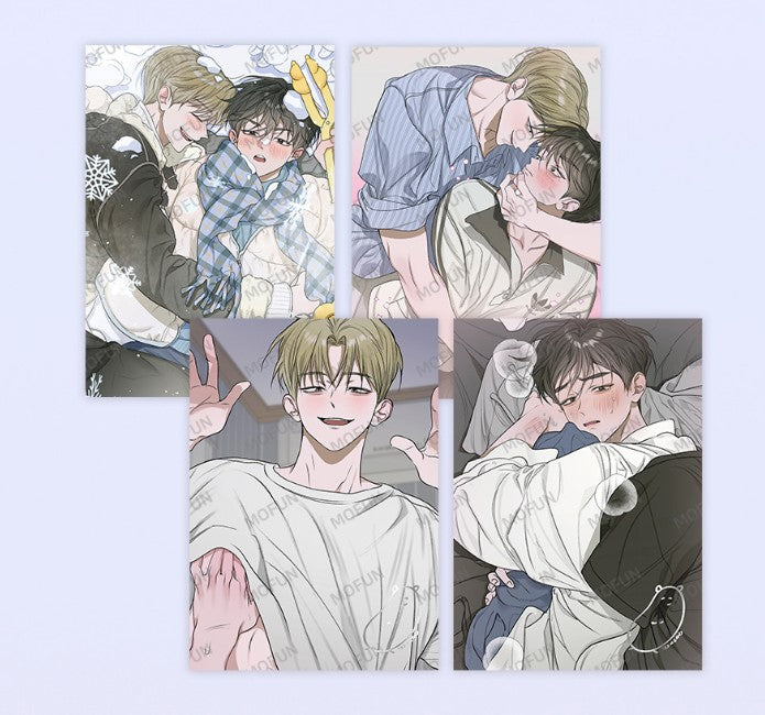 [collaboration cafe] Pond Where Flowers Fall : Illustration art board set(4p)