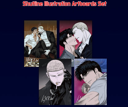 [pre-order][collaboration cafe] SHUTLINE : Illustration art board set(4p)