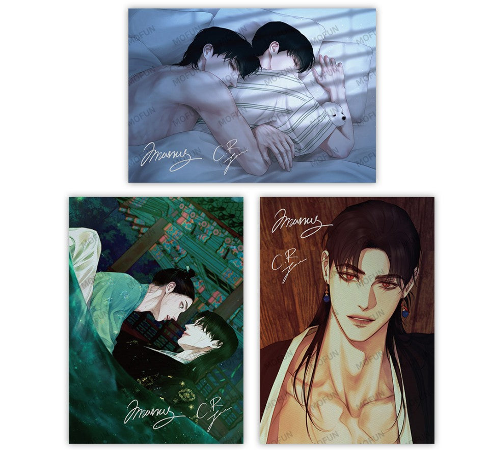 [collaboration cafe] The Ghost's Nocturne : Illustration art board set(4p)